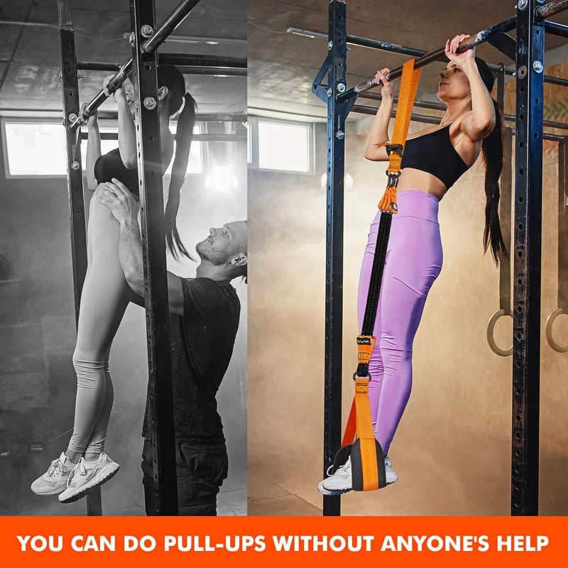 HPYGN Two Foots Pull Up Assistance Bands, Heavy Duty Resistance Band for Pull Up Bar, Adjustable Weight/Size with Fabric Feet/Knee Rest, Bands for Pull Up Assist for Strength Training, Pull Up - Image 5